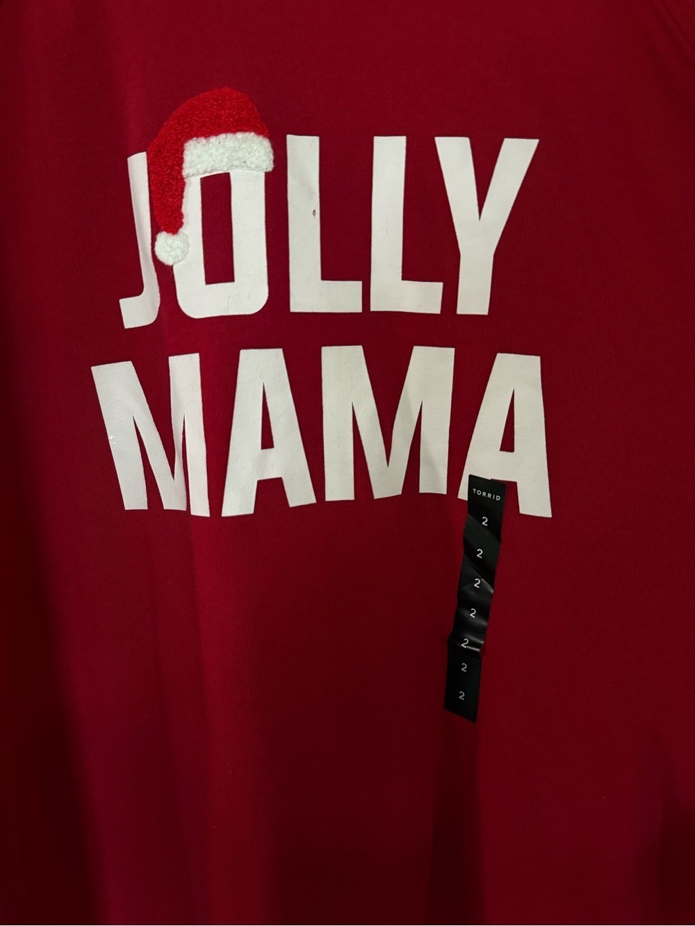 NWT Torrid Jolly Mama Classic Fit Cozy Fleece Sweatshirt Jester Red Size 2X 18-2 - Picture 4 of 16
